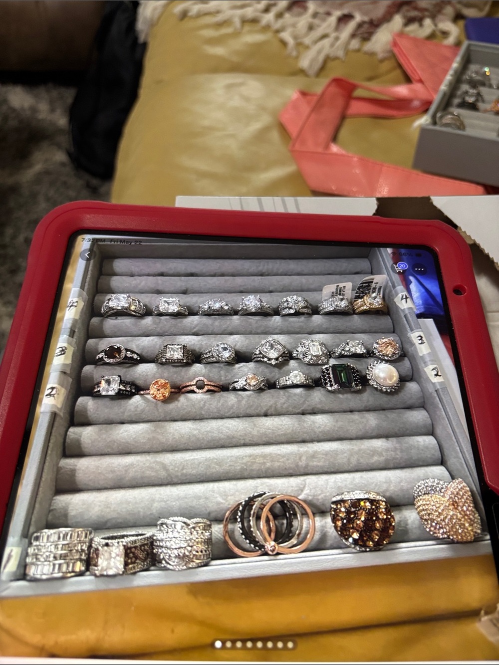 JTV Silver and Rose Gold Mixed Gemstone Ring Collection